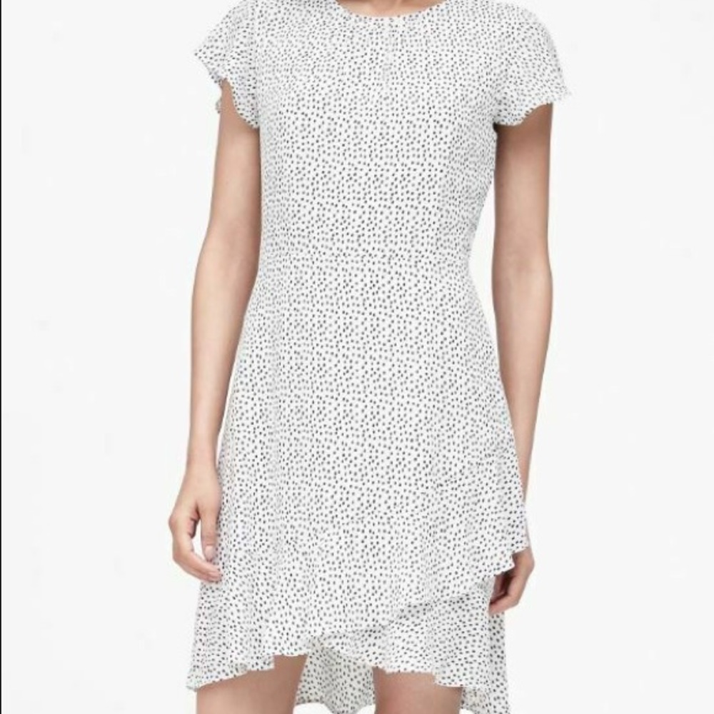 Banana Republic Print Flutter Sleeve Dress